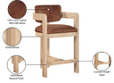 Sacha - Velvet Stool With Natural Base - Meridian Furniture - Counter Height (24" - 27") - Elite Enclave Home