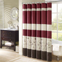 Serene - Embroidered Floral Shower Curtain - Red - Madison Park - Shower Curtains - Elite Enclave Home