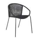 25" Metal Outdoor Dining Chair (Set of 2) - Black