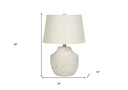 20" Concrete Urn Table Lamp With Empire Shade - Cream - HomeRoots - Table Lamps - Elite Enclave Home