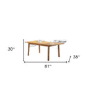 81" Solid Wood Outdoor Dining Table With Umbrella Hole - Brown