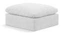 Indulge - Linen Ottoman - White