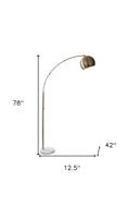 Arc Floor Lamp With Brass Solid Color Bowl Shade - Brass - HomeRoots - Floor Lamps - Elite Enclave Home