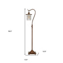 Traditional Shaped Floor Lamp With Rust Transparent Glass Drum Shade - Rust - HomeRoots - Floor Lamps - Elite Enclave Home
