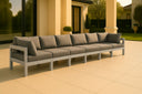 Nizuc - Outdoor Patio 6 Seat Modular Sofa With White Frame - Meridian Furniture - Stationary Sectionals- Elite Enclave Home