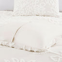 Veronica - 3 Piece Tufted Floral Duvet Cover Set - Off White