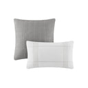 Morgan - 6 Piece Oversized Comforter Set - White / Gray