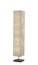 Two Light Column Floor Lamp With Rectangular Shade - White