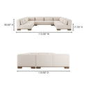 June - U Shaped Modular Sectional - Oatmeal - Moe's Home Collection - Stationary Sectionals - Elite Enclave Home