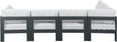 Nizuc - Outdoor Patio 5 Piece Modular Sectional With Gray Frame - Meridian Furniture - Stationary Sectionals- Elite Enclave Home