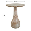Shura - Indoor-Outdoor Marble Accent Table - Brown / White