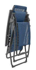 28" Metal Outdoor Zero Gravity Chair With Blue Cushion - Blue