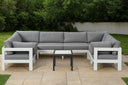 Nizuc - Outdoor Patio 8 Piece Modular Sectional With White Frame - Meridian Furniture - Stationary Sectionals- Elite Enclave Home