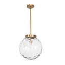 Gaia - 1 Light Watered Glass Pendant - Brass - Uttermost - Pendant Lighting- Elite Enclave Home