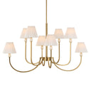 Poppins - 8 Light Brass Chandelier - White / Gold