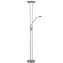Led Torchiere Floor Lamp With Nickel Dome Shade - Nickel - HomeRoots - Floor Lamps - Elite Enclave Home