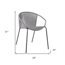 25" Metal Outdoor Dining Chair (Set of 2) - Gray