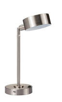 Metal Bedside Table Lamp With Silver Shade - Silver