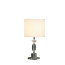 Crystal Standard Table Lamp With White Classic Drum Shade Table Lamp - Silver