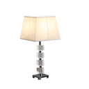 Crystal Geo Cubed Table Lamp With Sharp Corner Square Tapered Shade - Clear White