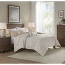 Anslee - 3 Piece Yarn Dyed Duvet Cover Set - Taupe