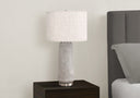 Cylinder Table Lamp With Ivory Drum Shade - Gray And Silver - HomeRoots - Table Lamps - Elite Enclave Home