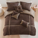 Dallas - 7 Piece King Comforter Set - Brown