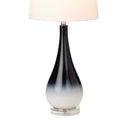 Glass Table Lamps With White Empire Shade (Set of 2) - Black And White