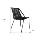 22" Metal Outdoor Dining Chair (Set of 2) - Black