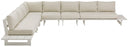 Maldives - 6 Piece Water Resistant Outdoor Patio Modular Sectional With White Base