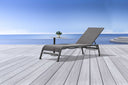 Oval Aluminum Outdoor Side Table - Gray
