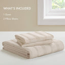 Logan - California King Striped Duvet Set - Neutral