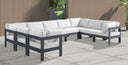 Nizuc - Outdoor Patio 9 Piece Modular Sectional With Gray Frame