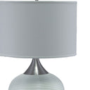 Gourd Bedside With White Shade - Silver