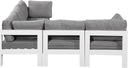 Nizuc - Outdoor Patio 5 Piece Modular Sectional With White Frame - Meridian Furniture - Stationary Sectionals- Elite Enclave Home