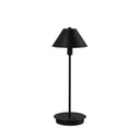 Metal Bedside Table Lamp With Black Cone Shade - Black