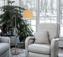 Adjustable Traditional Shaped Floor Lamp With Rust Drum Shade - Rust - HomeRoots - Floor Lamps - Elite Enclave Home