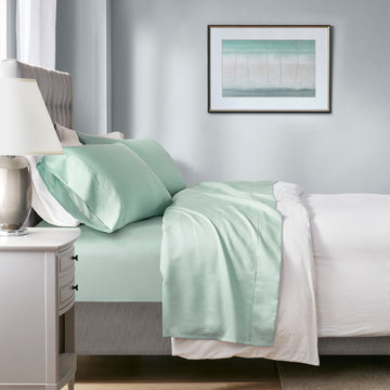 1000 Thread Count - Queen HeiQ Smart Temperature Blend 4 Piece Sheet Set - Seafoam