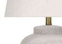 Concrete Urn Table Lamp With Abstract Empire Shade - Cream - HomeRoots - Table Lamps - Elite Enclave Home