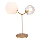 Metal Bedside Table Lamp With Clear Globe Shade - Copper