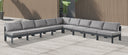Nizuc - Outdoor Patio 9 Piece Modular Sectional With Gray Frame