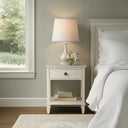 Victoria - One - Drawer Bedside Table With Shelf - Antique Cream - Madison Park Signature - Accent Nightstands - Elite Enclave Home