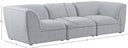 Miramar - 3 Seat Modular Sofa - Meridian Furniture - Stationary Sectionals - Elite Enclave Home