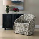 Mari - Boucle Swivel Chair - Green / White