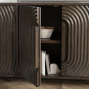 Colson - Mango Wood 4 Door Cabinet - Dark Brown