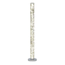 Steel LED Column Floor Lamp With Clear Drum Shade - White - HomeRoots - Floor Lamps - Elite Enclave Home