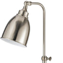Metal Adjustable Table Lamp With Nickel Dome Shade - Nickel - HomeRoots - Table Lamps - Elite Enclave Home