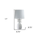 Bedside Table Lamp With White Empire Shade - White - HomeRoots - Table Lamps - Elite Enclave Home