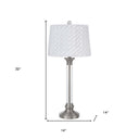 Metal Table Lamp With White Empire Shade - Nickel