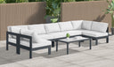 Nizuc - Outdoor Patio 7 Piece Modular Sectional With Gray Frame - Meridian Furniture - Stationary Sectionals- Elite Enclave Home